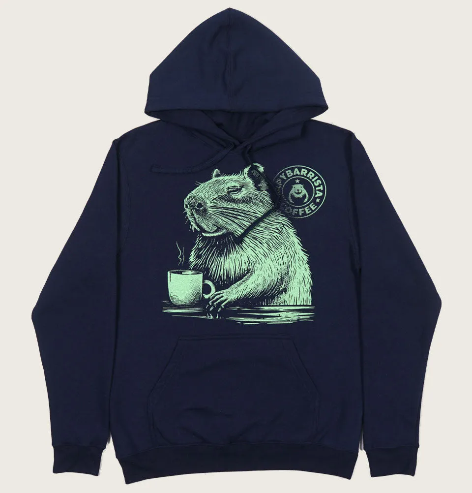 CapyBarrista Coffee Unisex Hoodie navy
