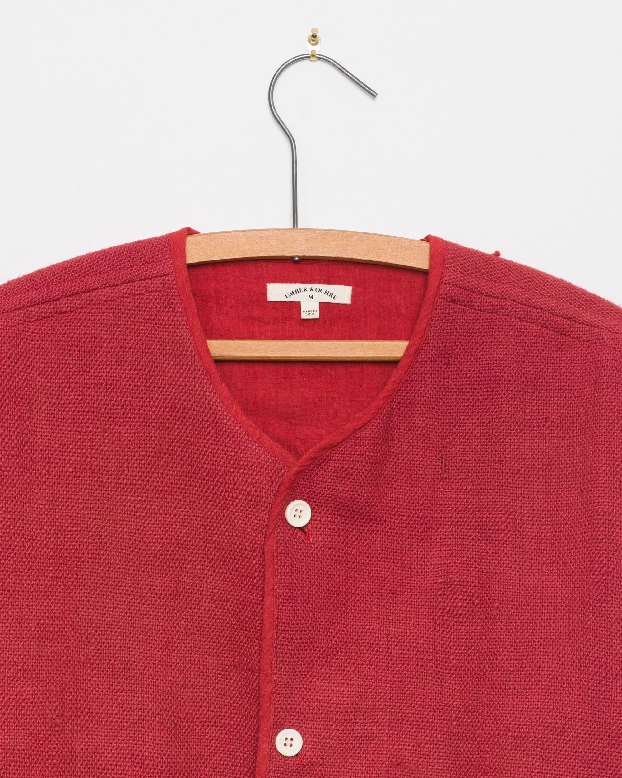 Cardigan in Red Nubby Cotton