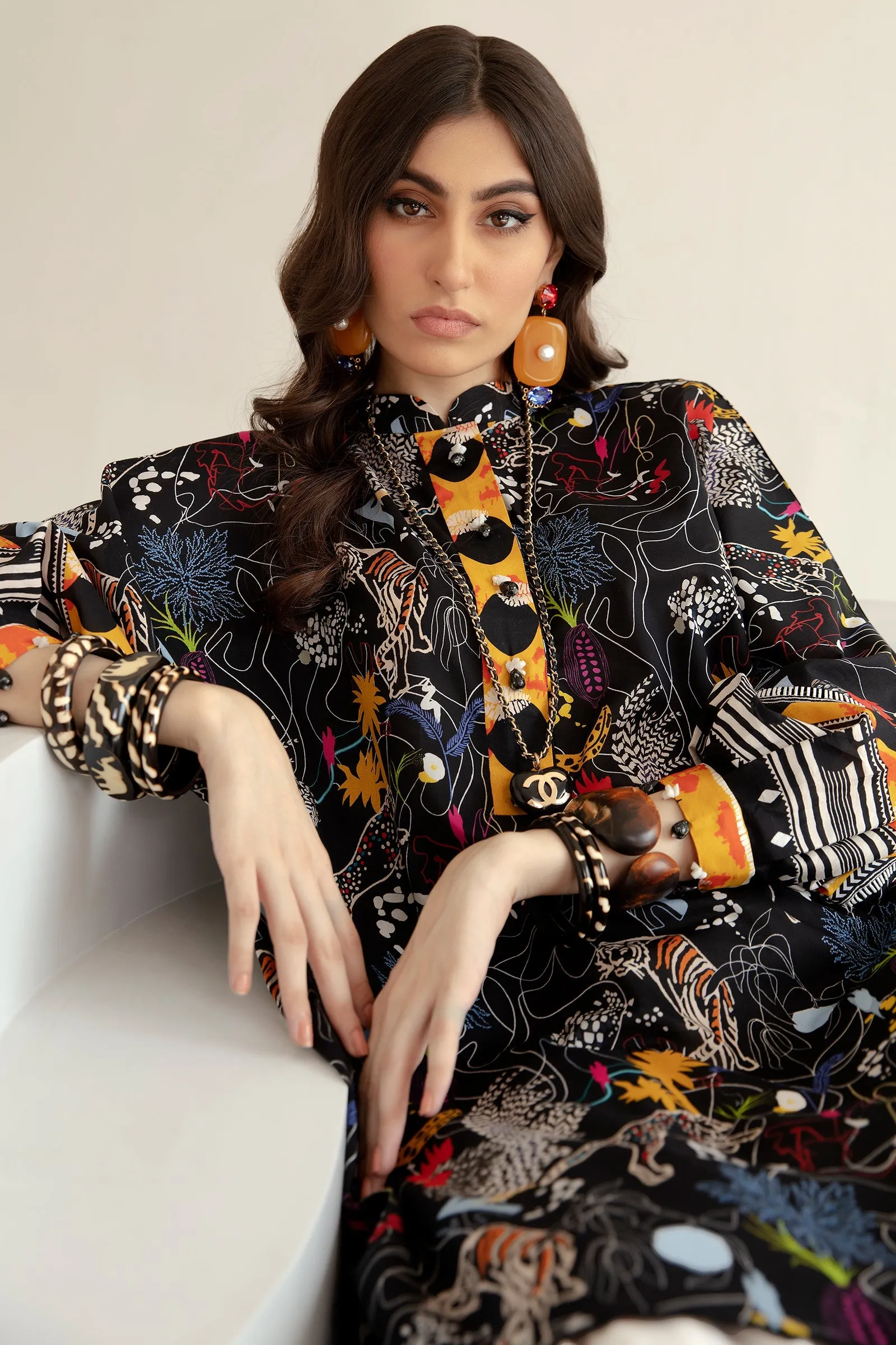 CARIA (ZRW-20972) | Zaha RTW Poplin Collection 2023 | Stitched Lawn Cambric Cotton Suits