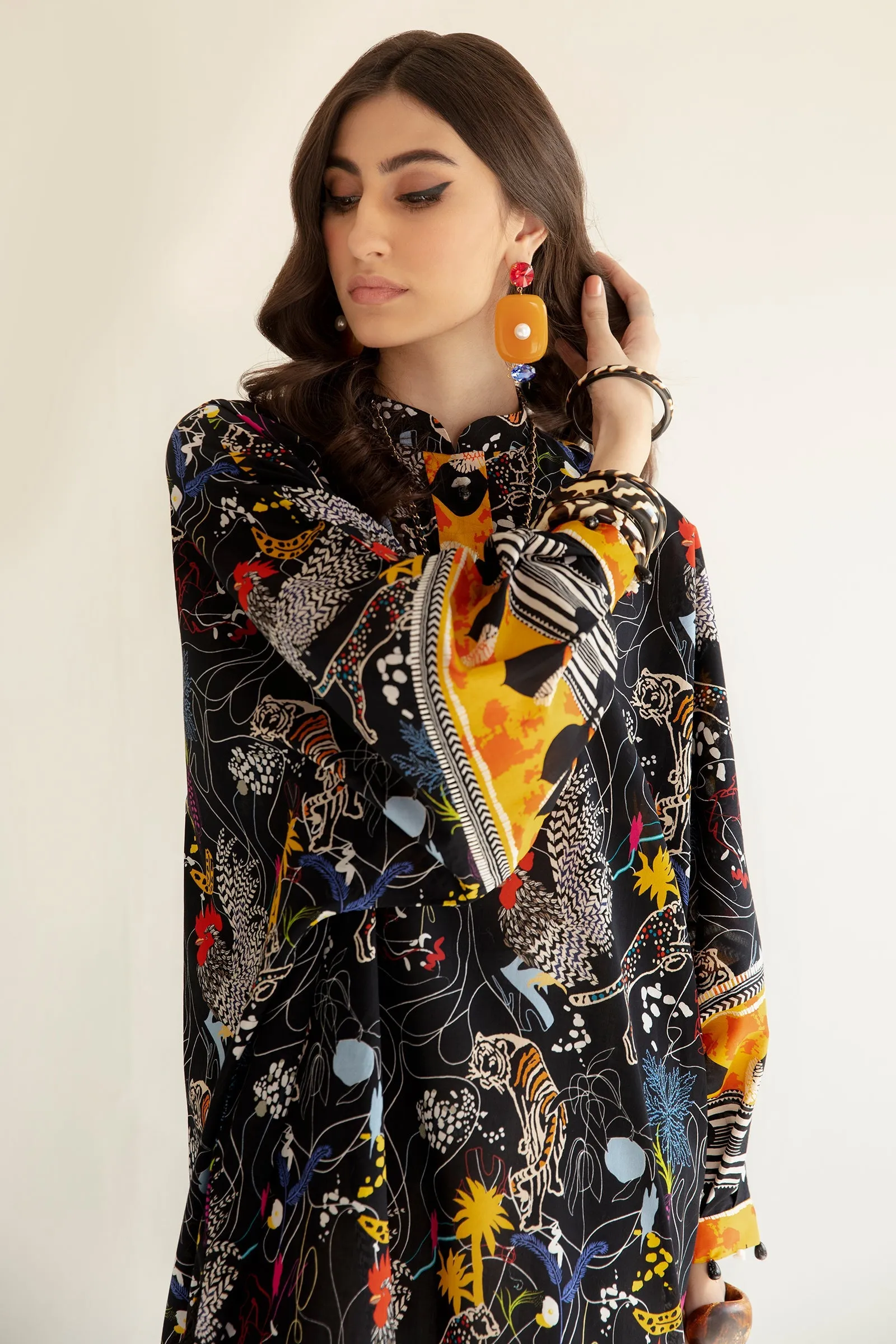 CARIA (ZRW-20972) | Zaha RTW Poplin Collection 2023 | Stitched Lawn Cambric Cotton Suits