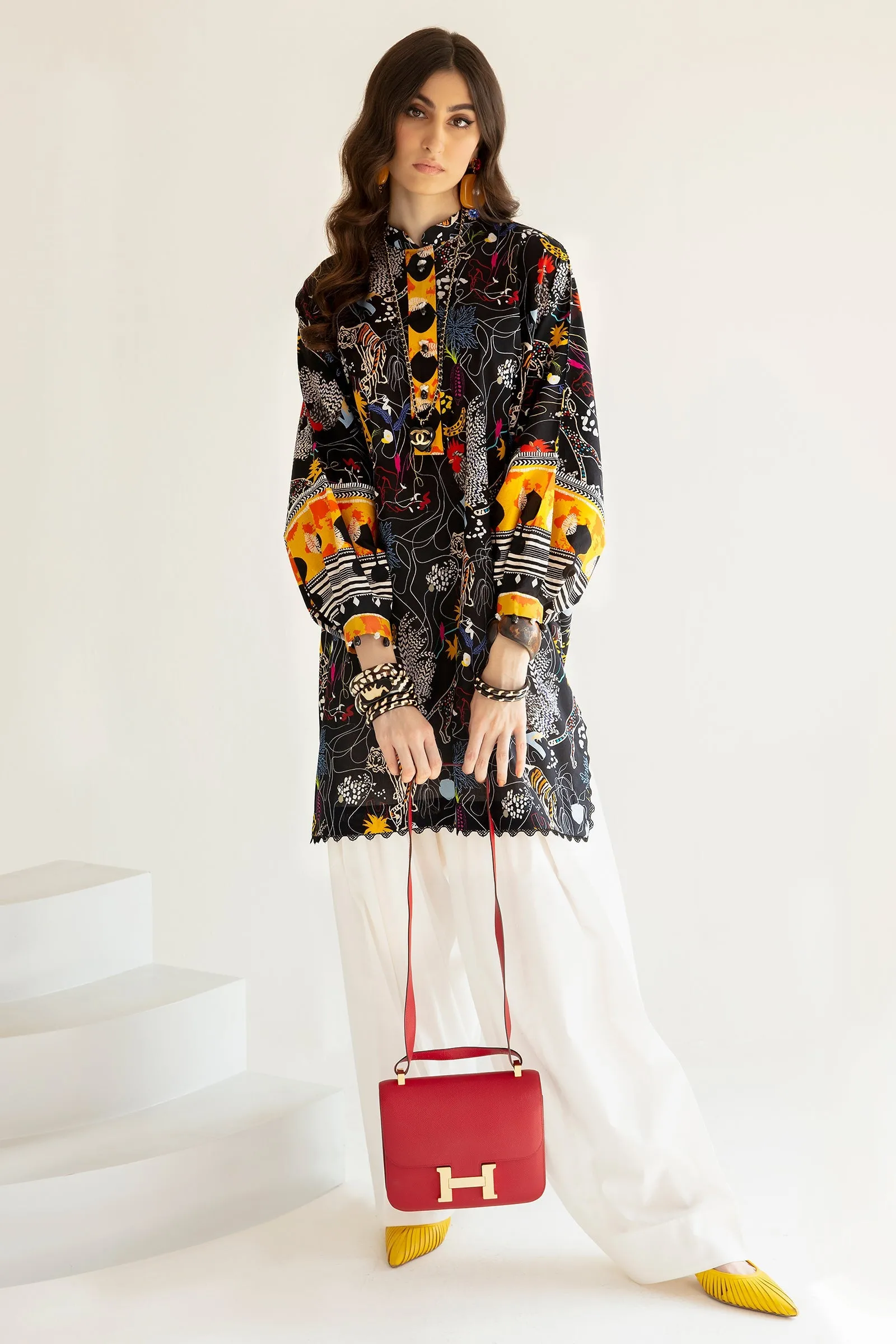 CARIA (ZRW-20972) | Zaha RTW Poplin Collection 2023 | Stitched Lawn Cambric Cotton Suits