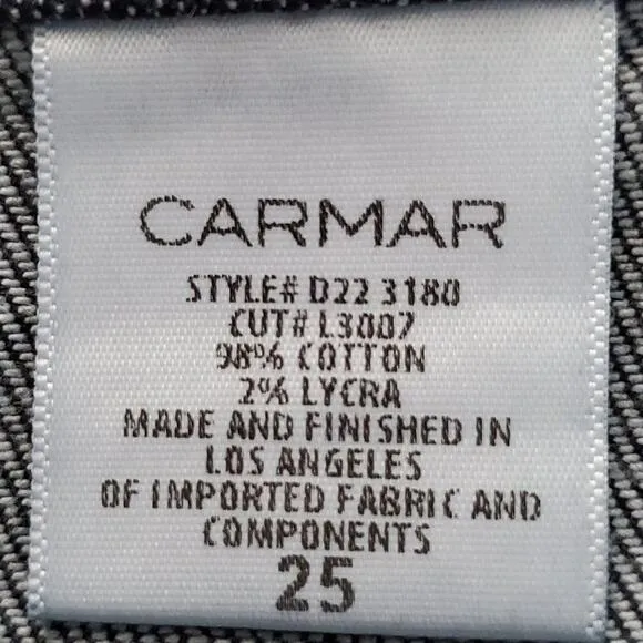 Carmar High Rise Dark Wash Skinny Denim Jeans