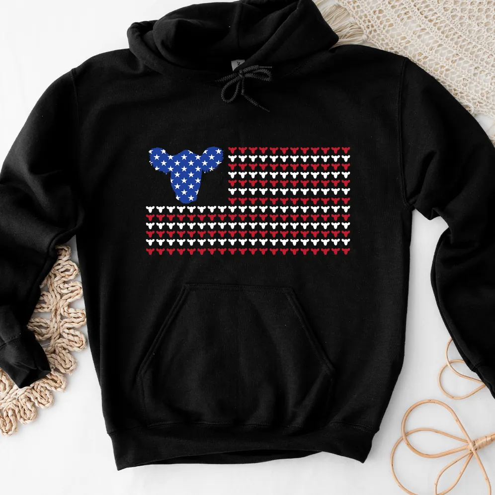 Cattle Patriotic Flag Hoodie (S-3XL) Unisex - Multiple Colors!
