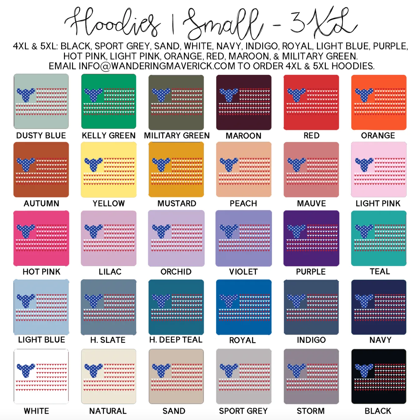 Cattle Patriotic Flag Hoodie (S-3XL) Unisex - Multiple Colors!