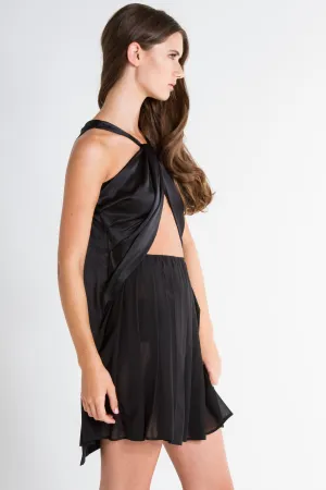 Charmeuse Silk High Low Halter Top
