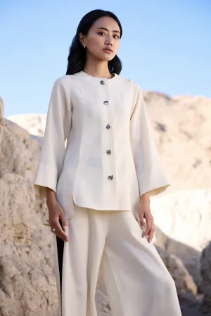 Chilling Woollen Top (Ivory) & Chilling Woollen Pants (Ivory & Black)