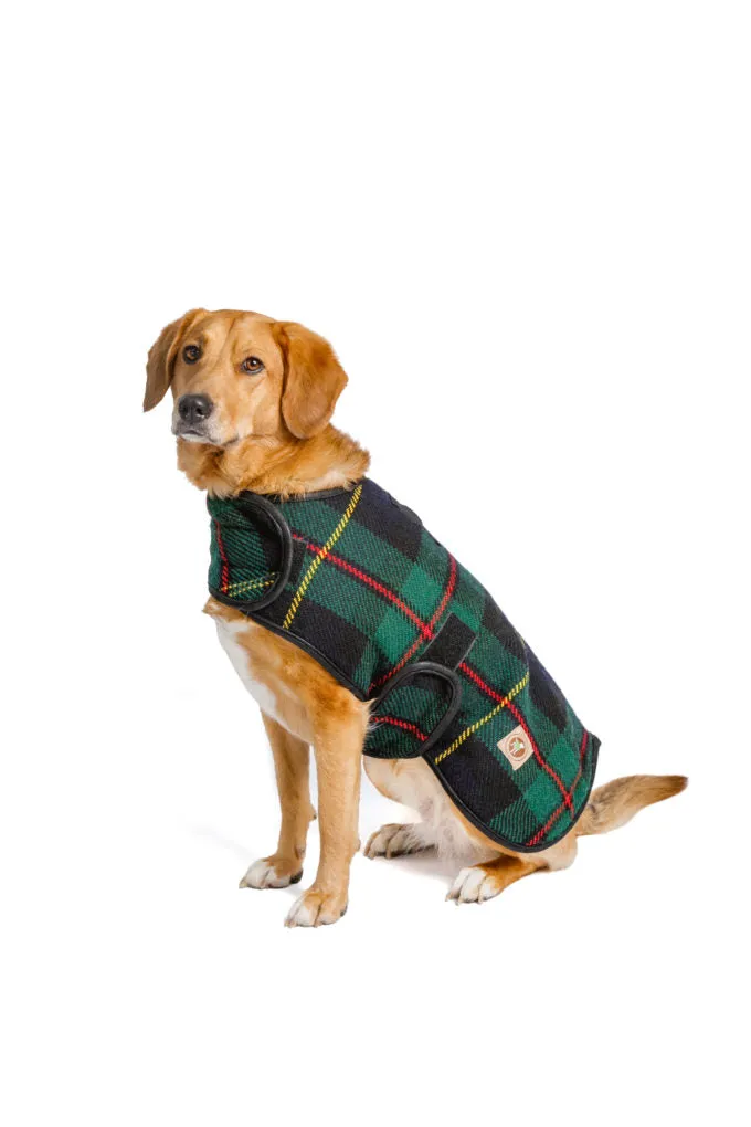 Chilly Dog Dog Blanket Coat Navy Tartan