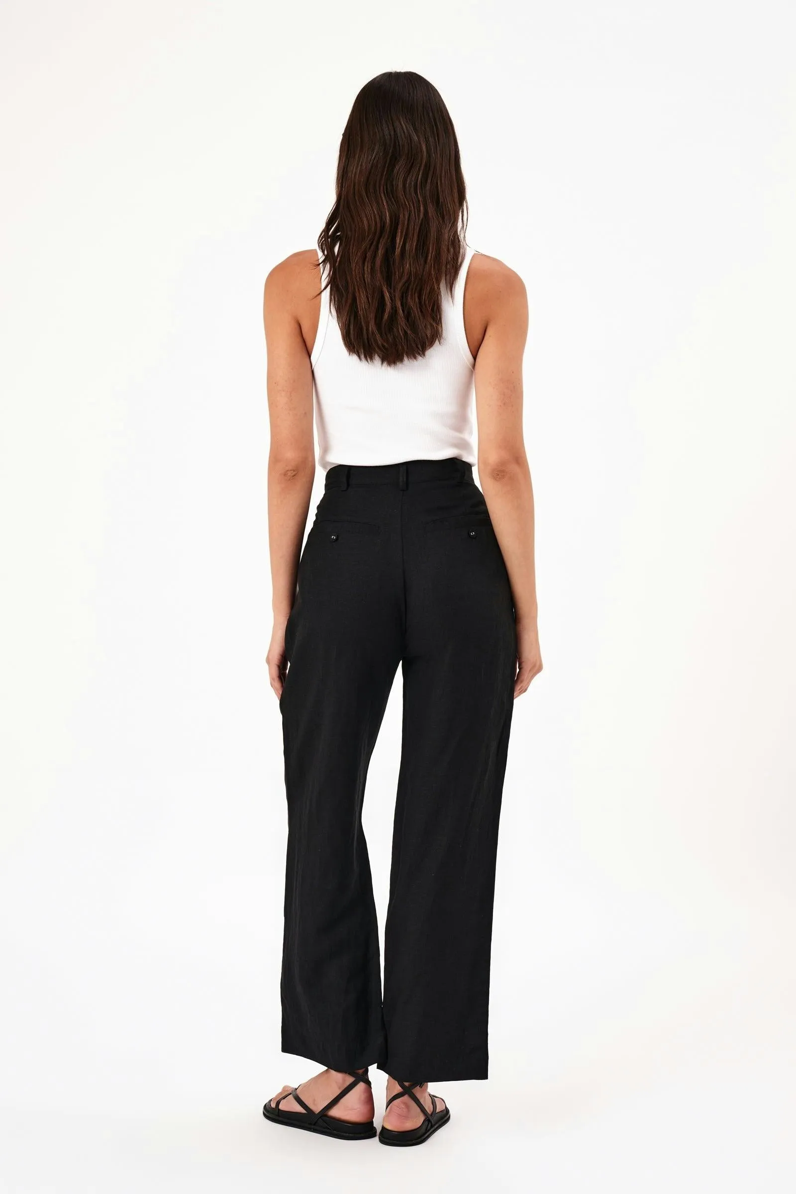 Chloe Pleat Linen Faded Black