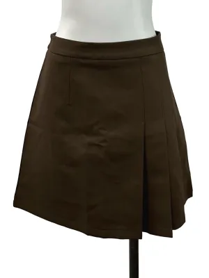 Chocolate Brown Side Pleated Skorts