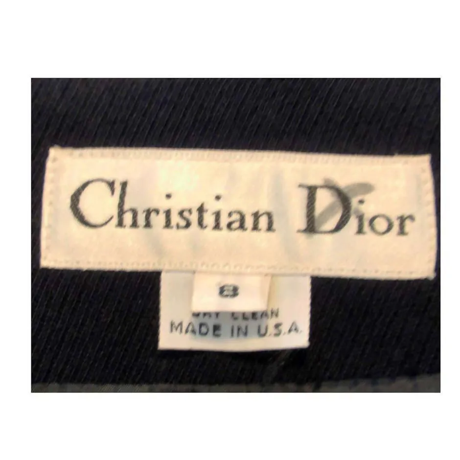 CHRISTIAN DIOR 1980's Two-Piece Dark Blue Pant Suit | Size 8