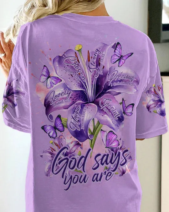 Christianartbag 3D T-Shirt For Women, God Says You Are Women's All Over Print Shirt, Christian Shirt, Faithful Fashion, 3D Printed Shirts for Christian Women, CABWTS05060923.