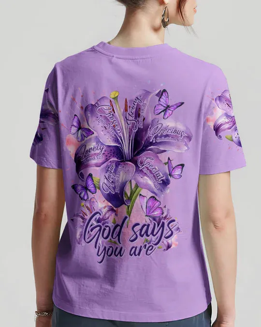 Christianartbag 3D T-Shirt For Women, God Says You Are Women's All Over Print Shirt, Christian Shirt, Faithful Fashion, 3D Printed Shirts for Christian Women, CABWTS05060923.