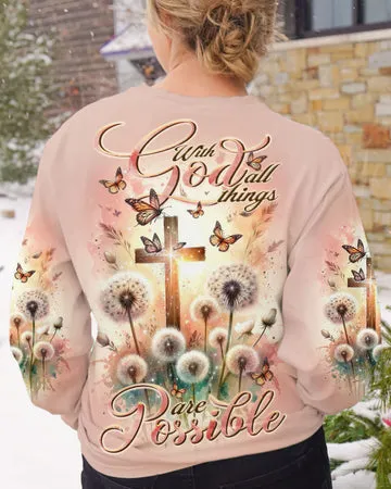 Christianartbag Clothing, With God All Things Are Possible Women's All Over Print Shirt, Graphic Hoodie, Christian Clothing, Christmas Gift, CABCT01131123.