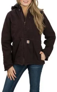 CL102248-S-Drk Wine Carhartt Jacket "Full Swing" Sherpa Lined