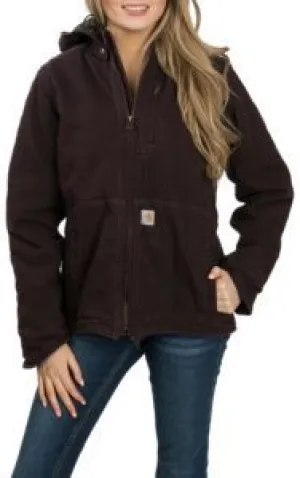 CL102248-S-Drk Wine Carhartt Jacket "Full Swing" Sherpa Lined