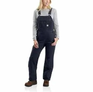 CL104049-Blk-M-Regular Carhartt Lined Bib Ovrll Relaxed Fit Black