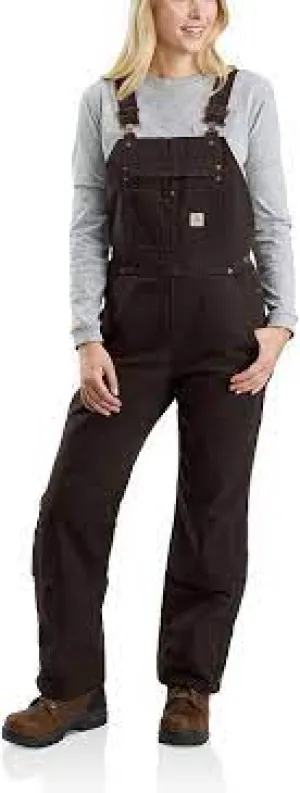 CL104049-XS-Tall Carhartt Lined Bib Ovrll Relaxed Fit Brown