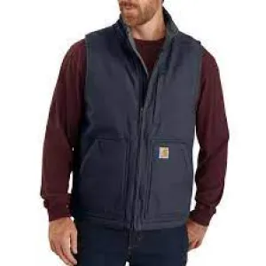 CL104277-XL-Navy Vest Carhartt Wash Duck Mock Neck Sherpa Lined