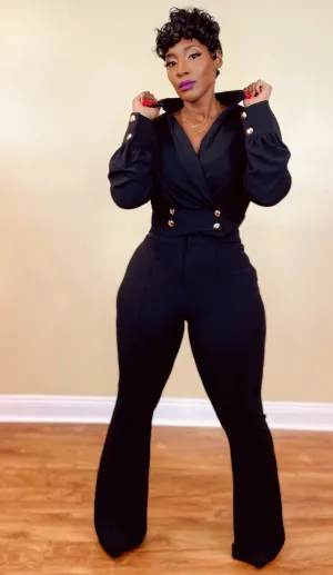 CLASSY OUTING PANTS SET (BLACK)
