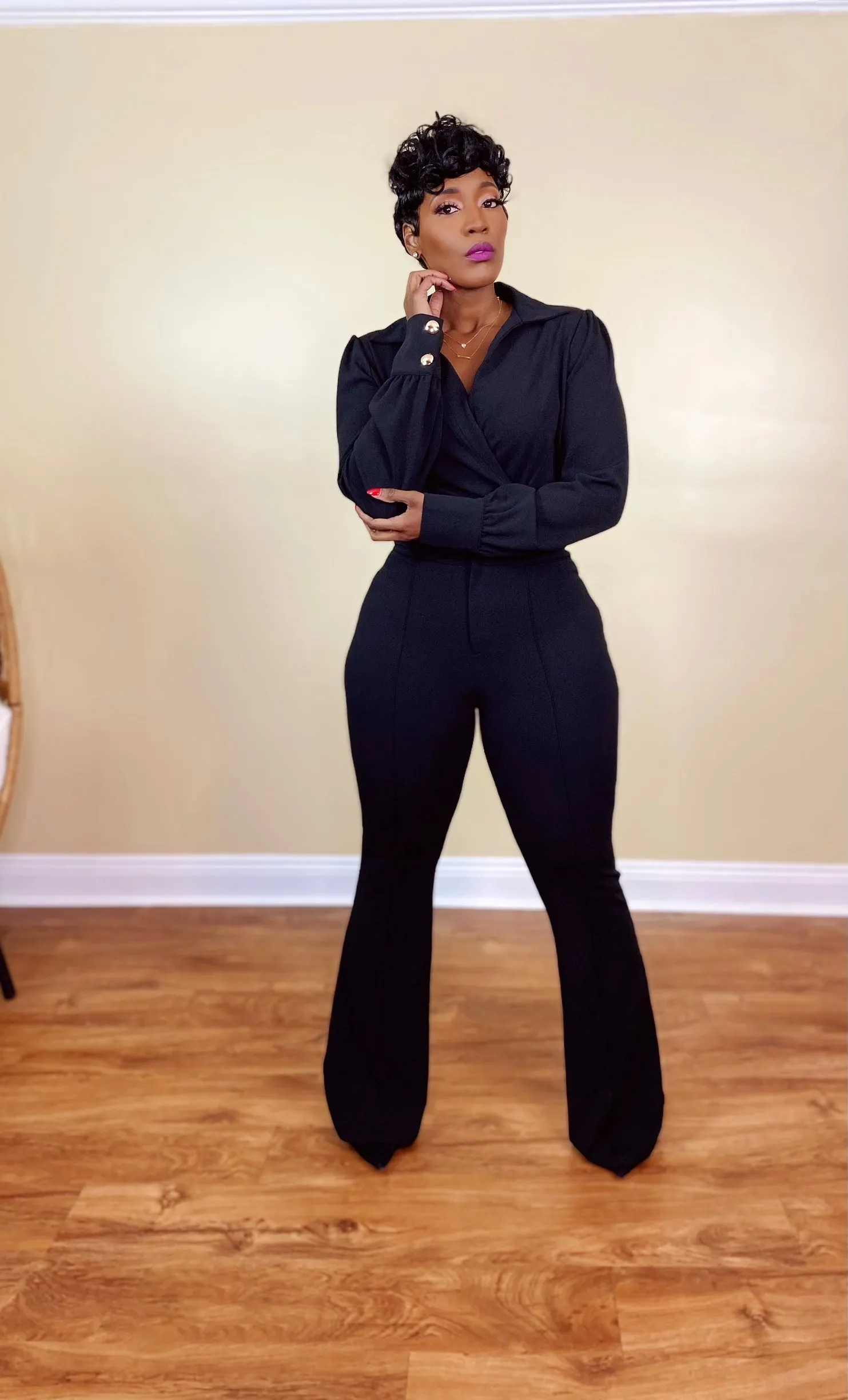 CLASSY OUTING PANTS SET (BLACK)