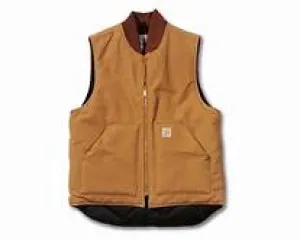 CLV01 Carhartt Mens Vest Duck Canvas Quilt Lined