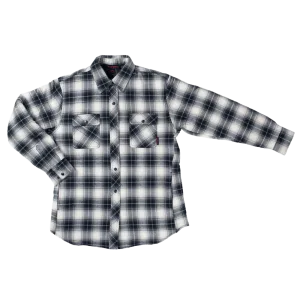 CLWS111-XL-Gry Wht Shirt "Tough Duck" Quilt Lined