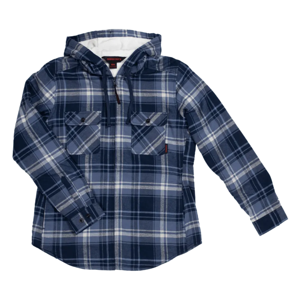 CLWS121 Womens Plush Pile-Lined Flannel Zip