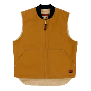 CLWV061-L-Brown Vest Tough Duck Sherpa Lined