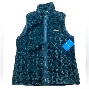 Columbia Twisp Trail Women’s Large Green Fleece Vest Lined Full Zip
