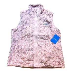 Columbia Twisp Trail Women’s Large Pink Fleece Vest Lined Full Zip