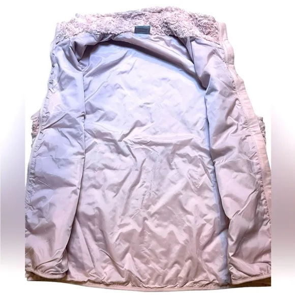 Columbia Twisp Trail Women’s Large Pink Fleece Vest Lined Full Zip