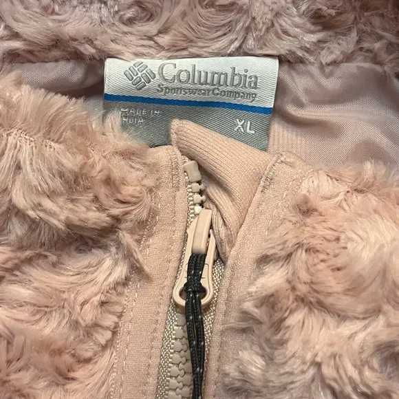 Columbia Twisp Trail Women’s XL Pink Fleece Vest Lined Full Zip