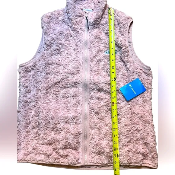 Columbia Twisp Trail Women’s XL Pink Fleece Vest Lined Full Zip