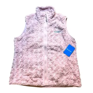 Columbia Twisp Trail Women’s XL Pink Fleece Vest Lined Full Zip