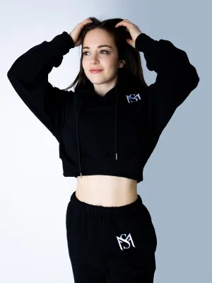 Comfort Black Crop Top Hoodie