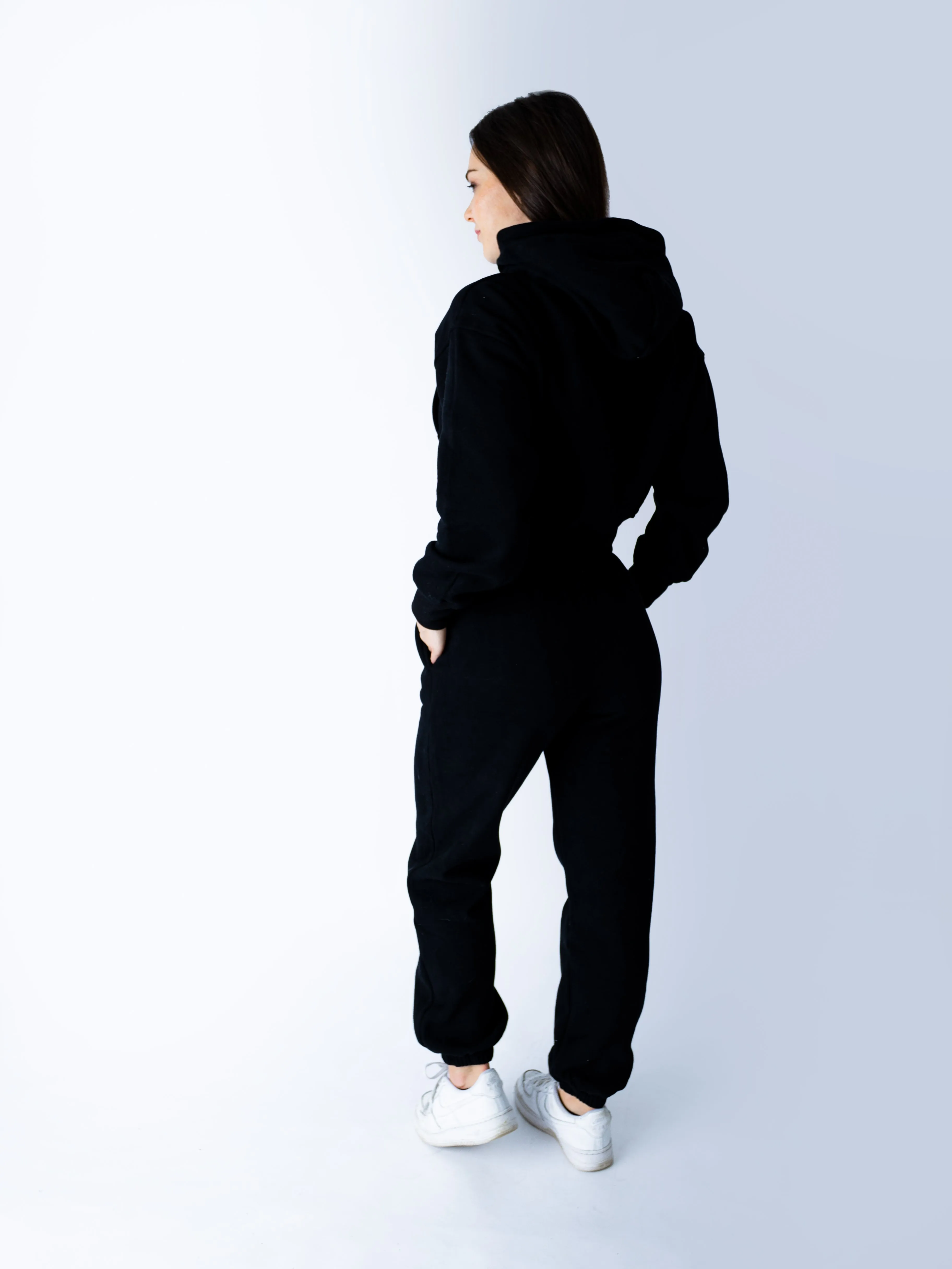 Comfort Black Crop Top Hoodie