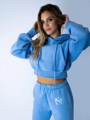 Comfort Blue Crop Top Hoodie