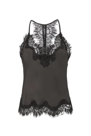Contrast Lucy Crop Cami Dark Grey