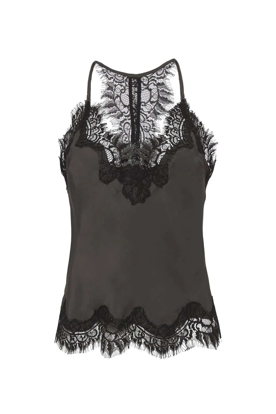 Contrast Lucy Crop Cami Dark Grey