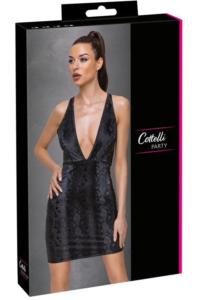 Cottelli Party Snakeskin Look Black Dress