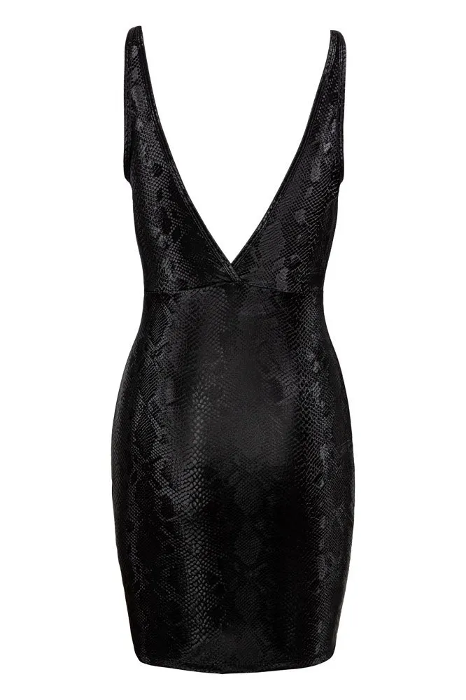 Cottelli Party Snakeskin Look Black Dress