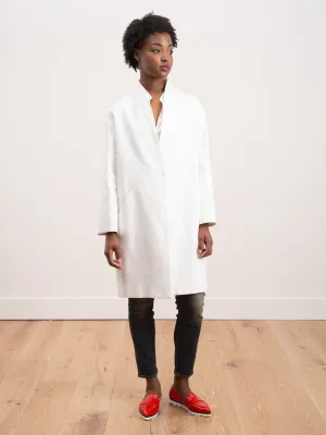 couture shawl collar coat - white