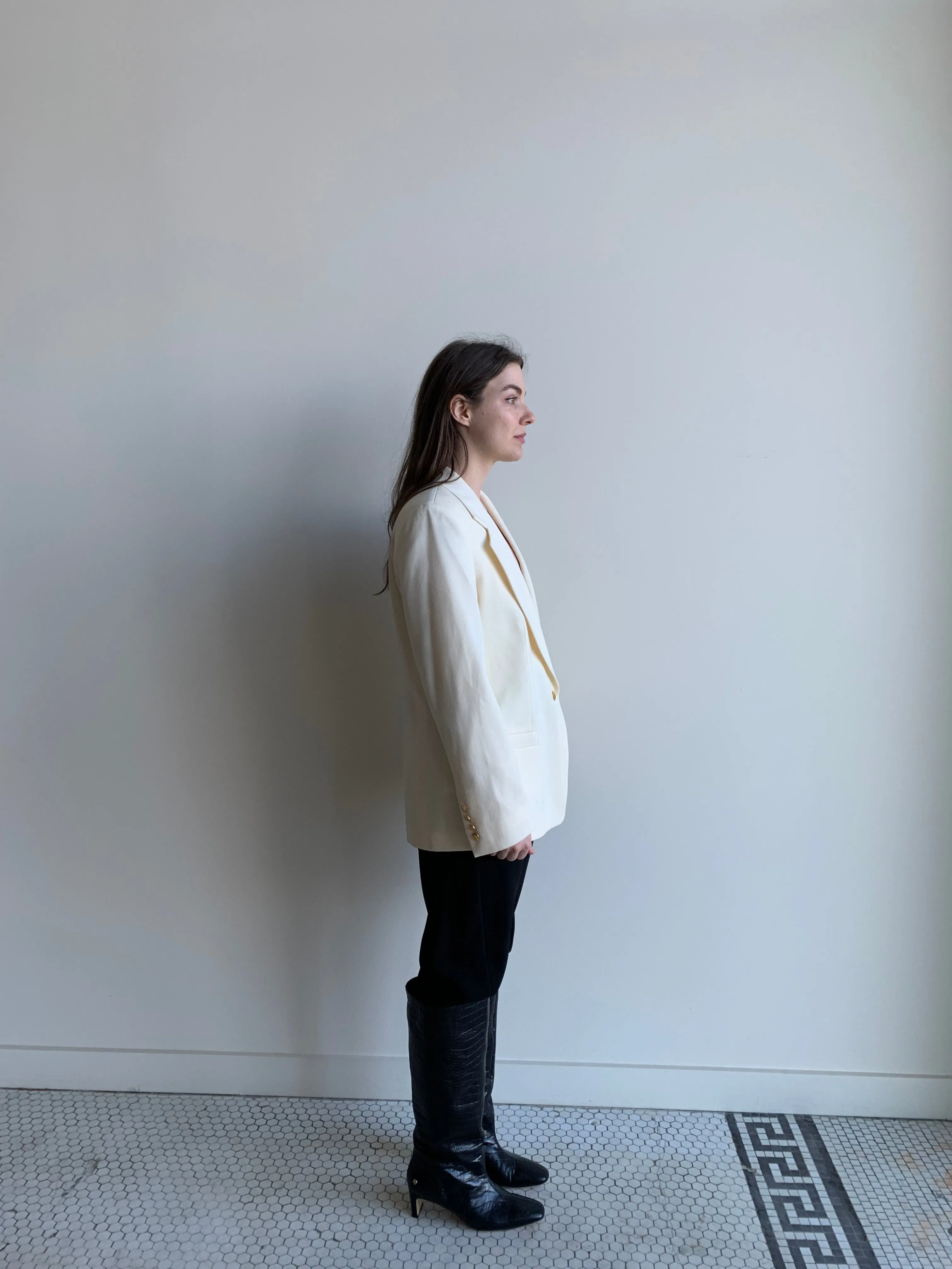 cream wool blazer
