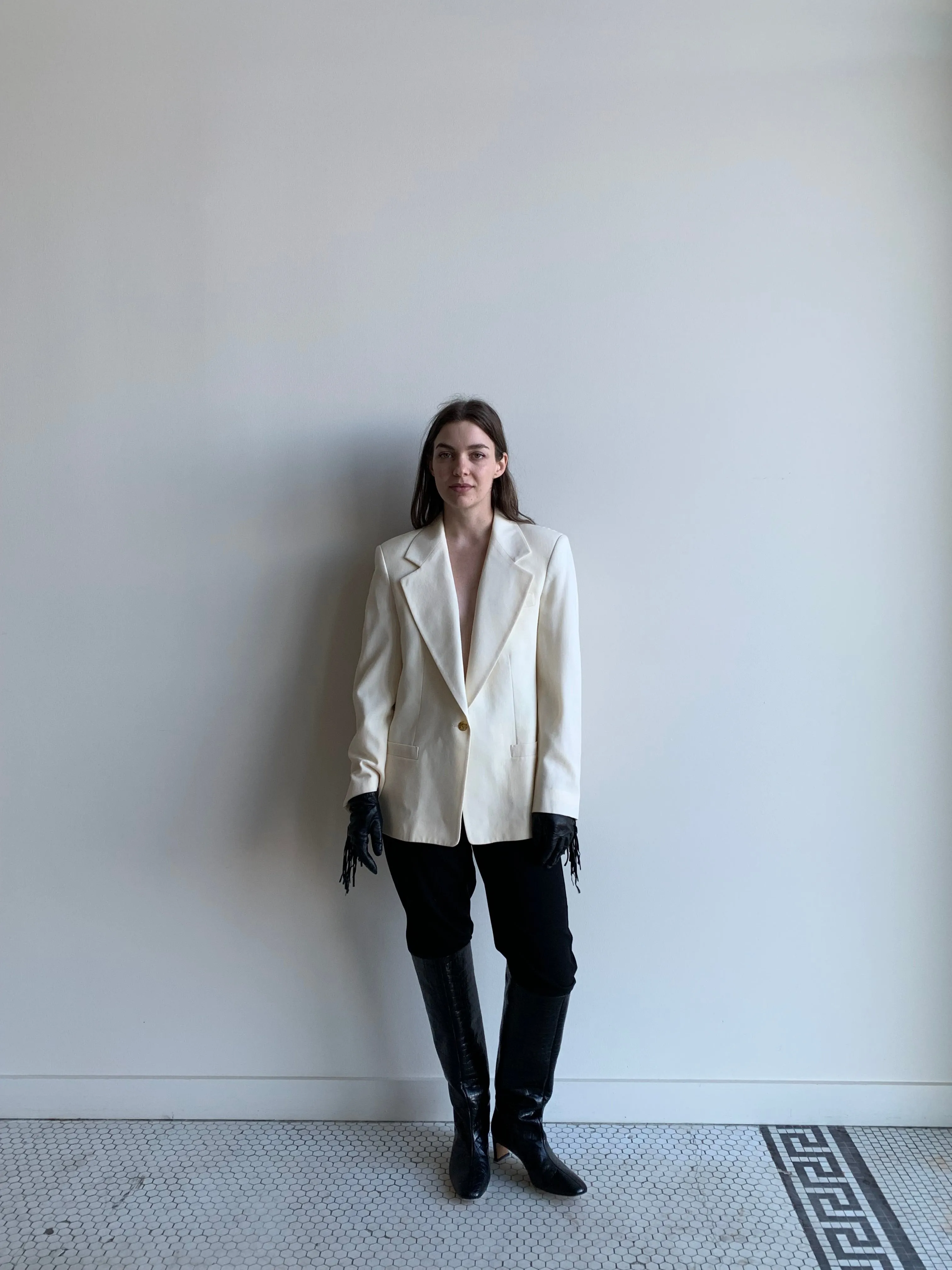 cream wool blazer