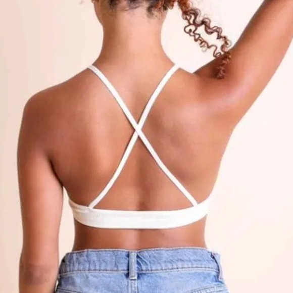 Crochet Lace halter criss cross Bralette