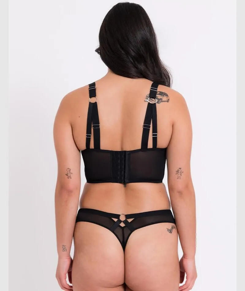 Curvy Kate Non-Stop Superplunge Longline Bra - Black/Pink