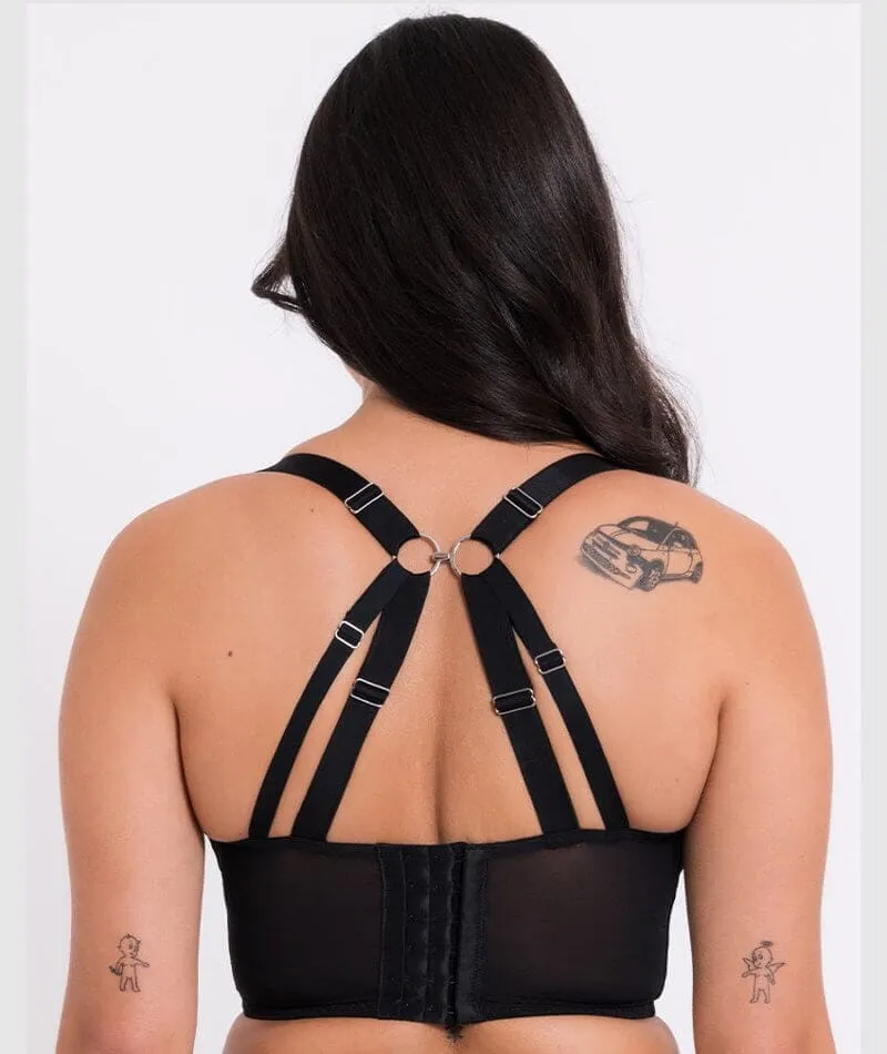 Curvy Kate Non-Stop Superplunge Longline Bra - Black/Pink