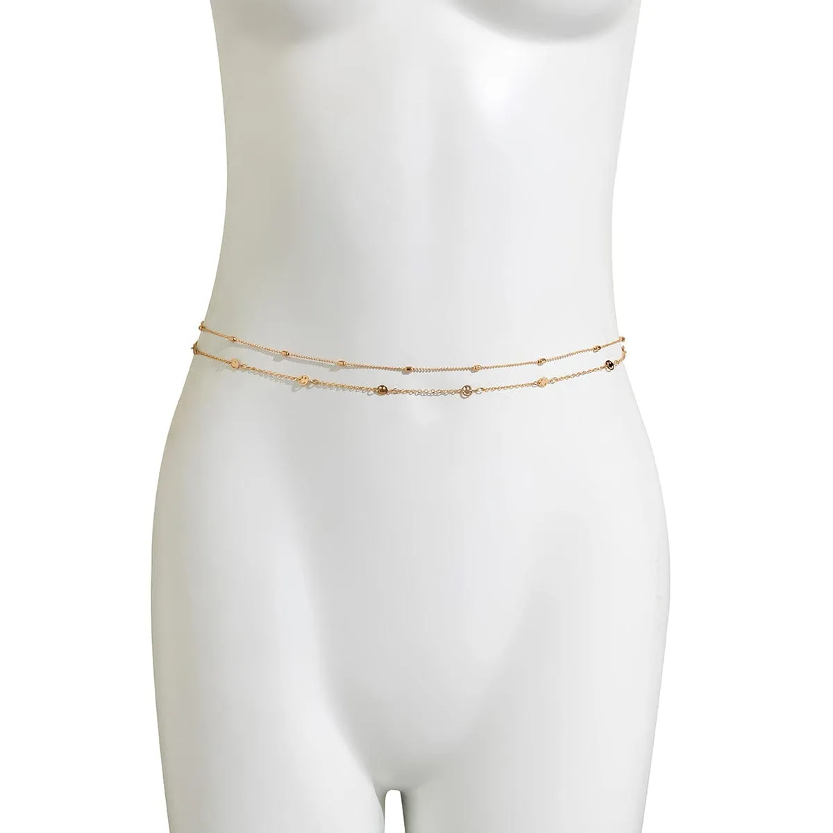 Dainty 2 Pieces Smile Face Belly Chain Set
