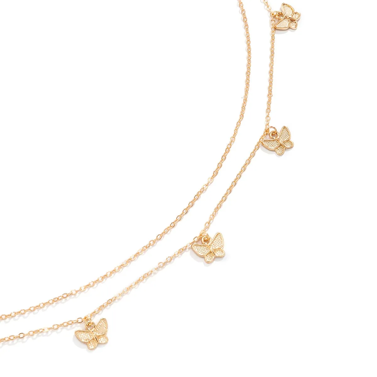 Dainty Layered Butterfly Tassel Waist Chain Set