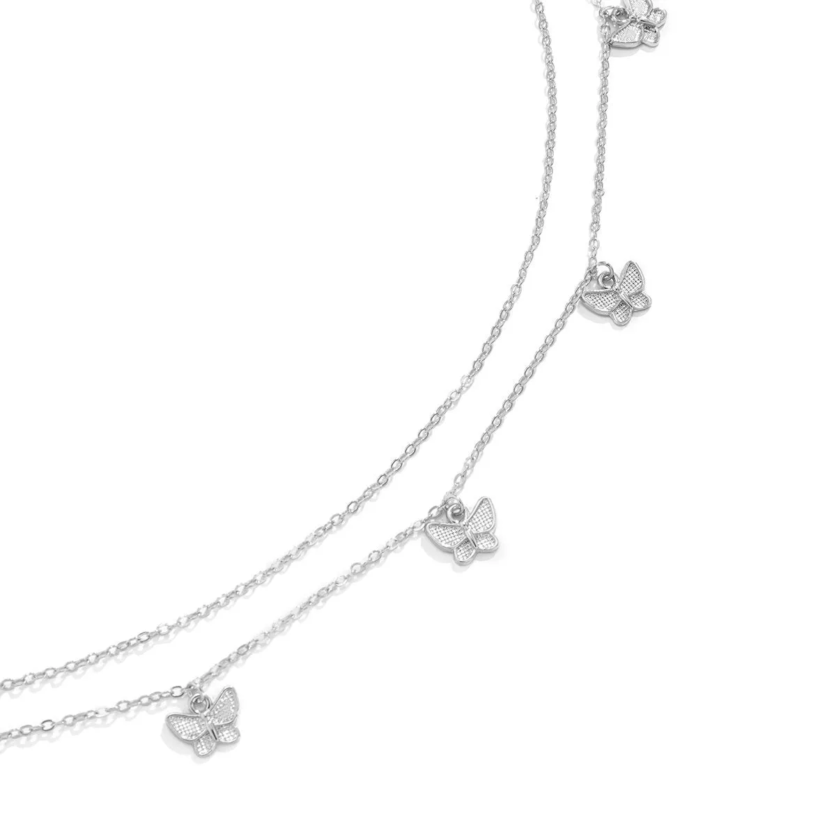 Dainty Layered Butterfly Tassel Waist Chain Set